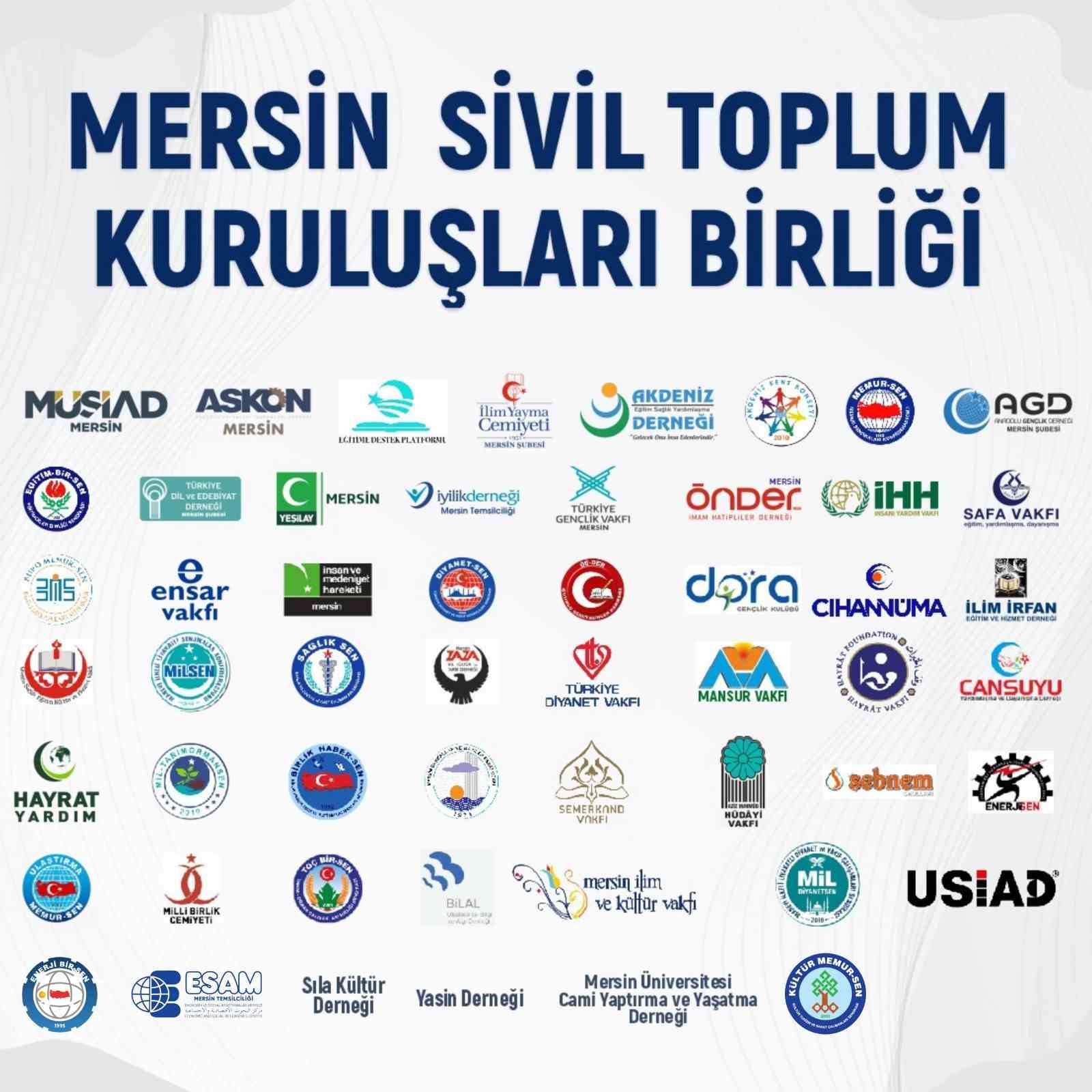 MERSİN SİVİL TOPLUM KURULUŞLARI BİRLİĞİ ADI ALTINDA BİR ARAYA GELEN