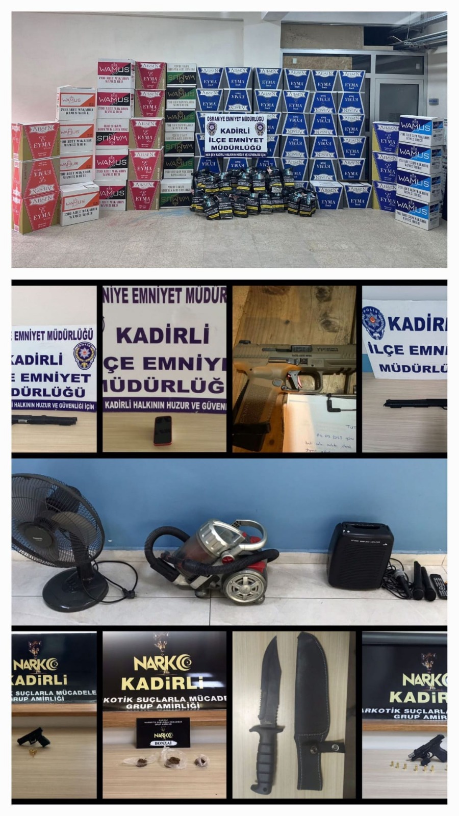 Kadirli İlçe Emniyet Müdürlüğü ekipleri tarafından 18/26 Eylül tarihleri arasında