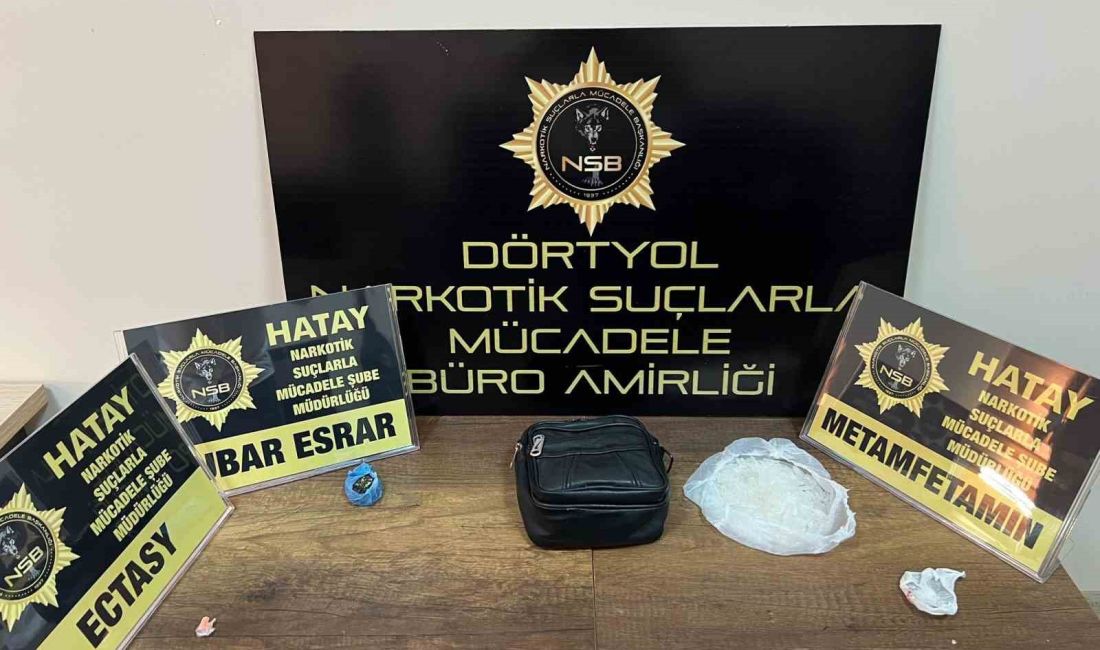 HATAY’IN ERZİN İLÇESİNDE DURDURULAN OTOMOBİLDE 101,56 GRAM METAMFETAMİN ELE GEÇİRİLDİ.