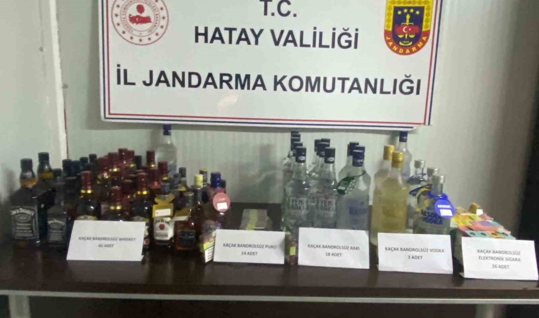 HATAY’DA JANDARMA EKİPLERİNCE YAPILAN UYGULAMADA 62 ŞİŞE SAHTE ALKOL, 14