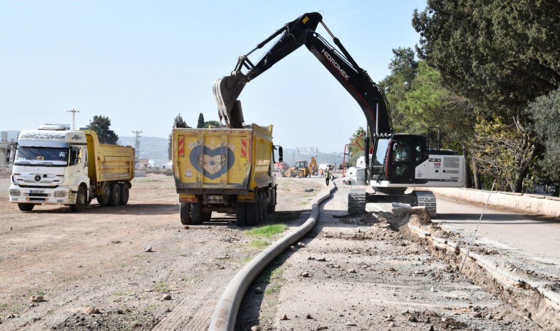 Osmaniye Belediyesi tarafından deprem konutları için yapımına başlanılan “Basınçlı kanalizasyon