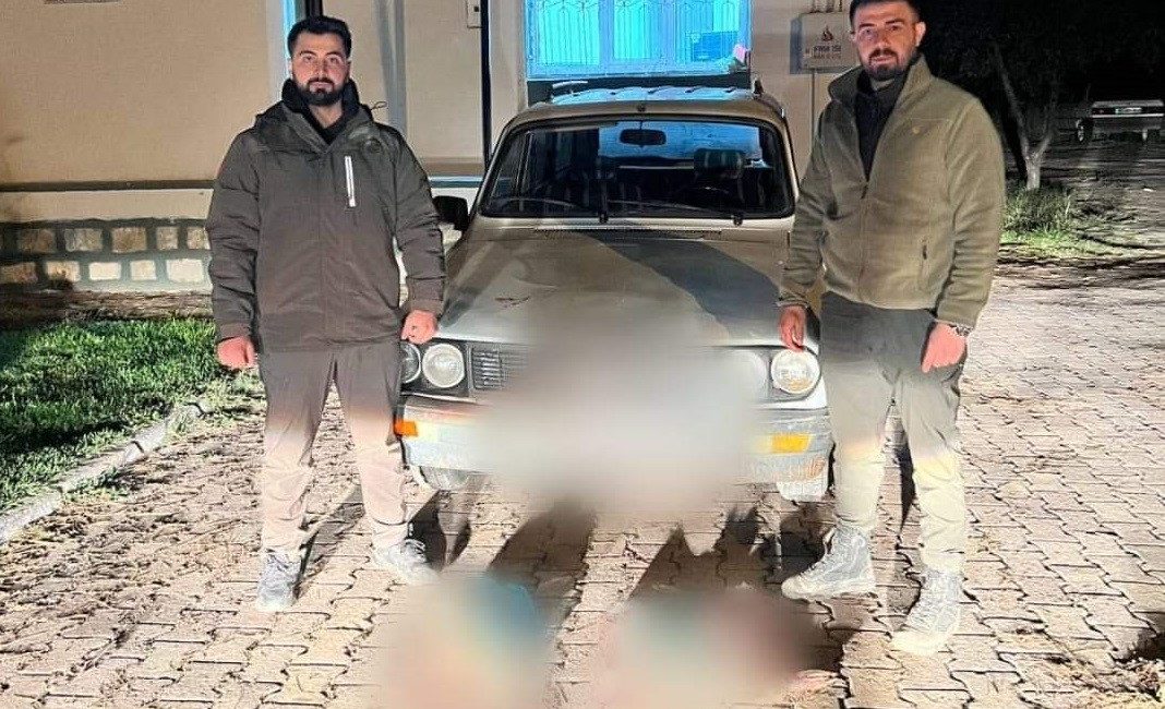 KAHRAMANMARAŞ’IN NURHAK İLÇESİNDE YASADIŞI OLARAK FARLA TAVŞAN AVI YAPARKEN YAKALANAN