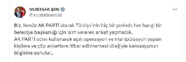 ANKARA, (DHA)- AK Parti Genel Başkan Yardımcısı Mustafa Şen, Türkiye’nin
