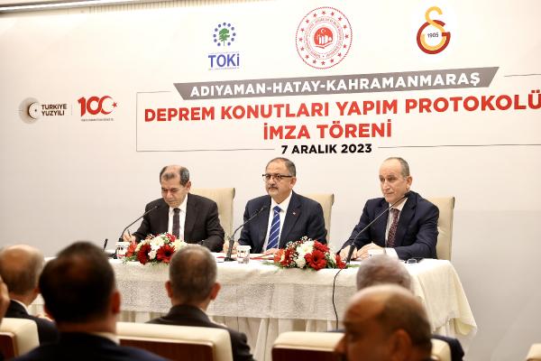 Galatasaray ve TOKİ arasında 300 deprem konutu için protokol imzalandı