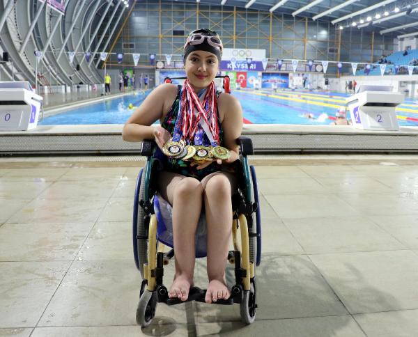 Özge ARIK-Furkan KAVUKLU/KAYSERİ, (DHA)- KAYSERİ’de doğuştan kas hastası 12 yaşındaki