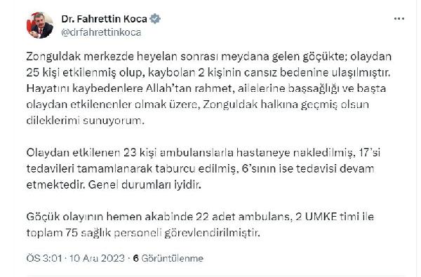 BAKAN KOCA: 17 KİŞİ TABURCU EDİLDİ Sağlık Bakanı Fahrettin Koca,