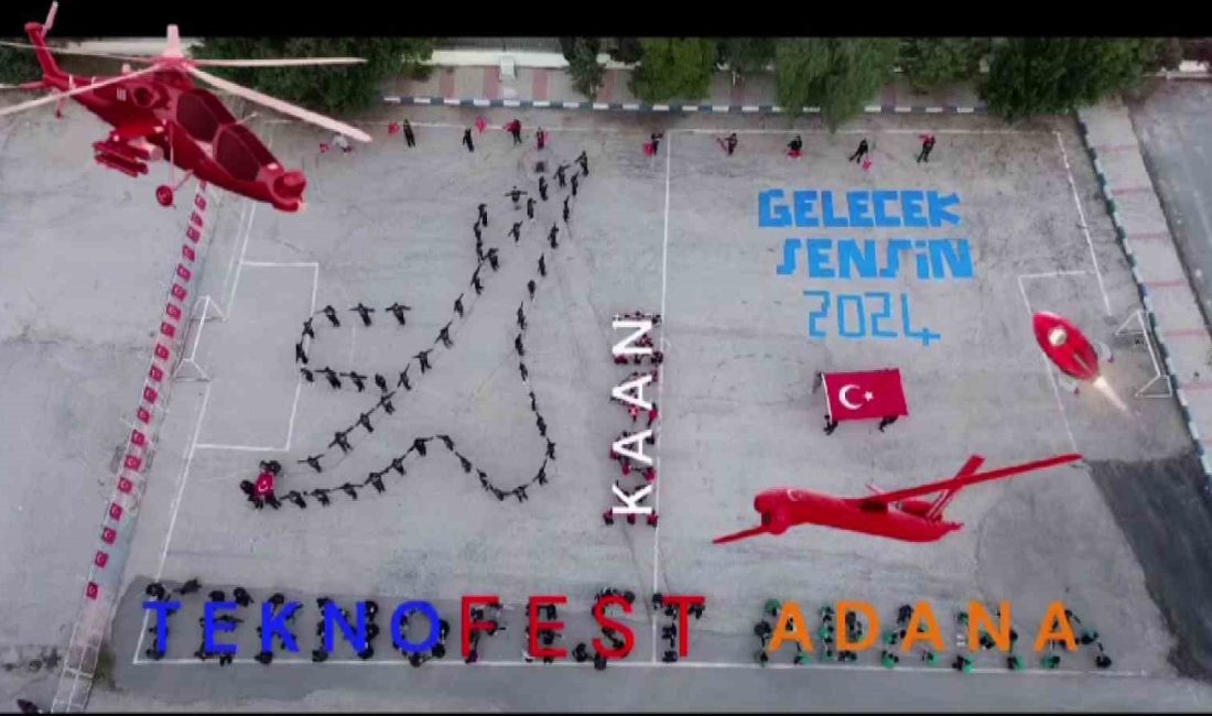 ADANA'DA ORTAOKUL ÖĞRENCİLERİ BU SENE KENTTE DÜZENLENECEK TEKNOFEST'E YÖNELİK KOREOGRAFİ