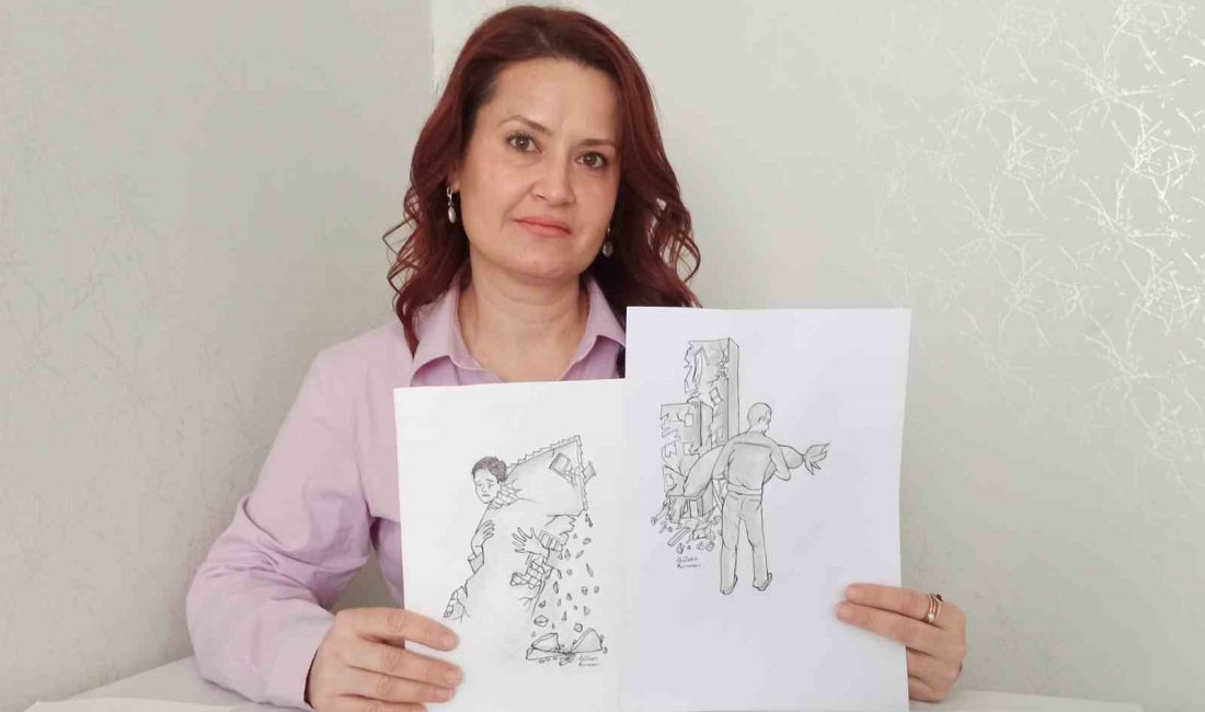 KAHRAMANMARAŞ'TA BİR RESSAM, ASRIN FELAKETİNİ YAŞAMIŞ OLDUĞU 6 ŞUBAT DEPREMİNİ