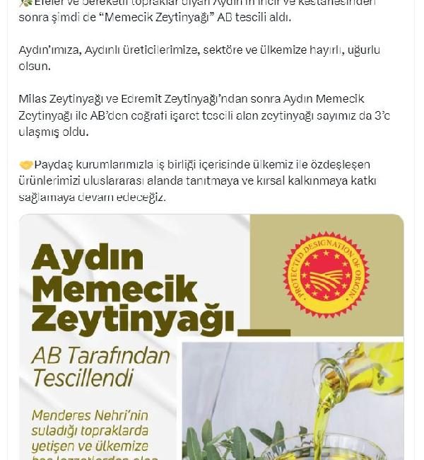 Sevde NAMALAN/ANKARA, (DHA)- TARIM ve Orman Bakanı İbrahim Yumaklı, Aydın