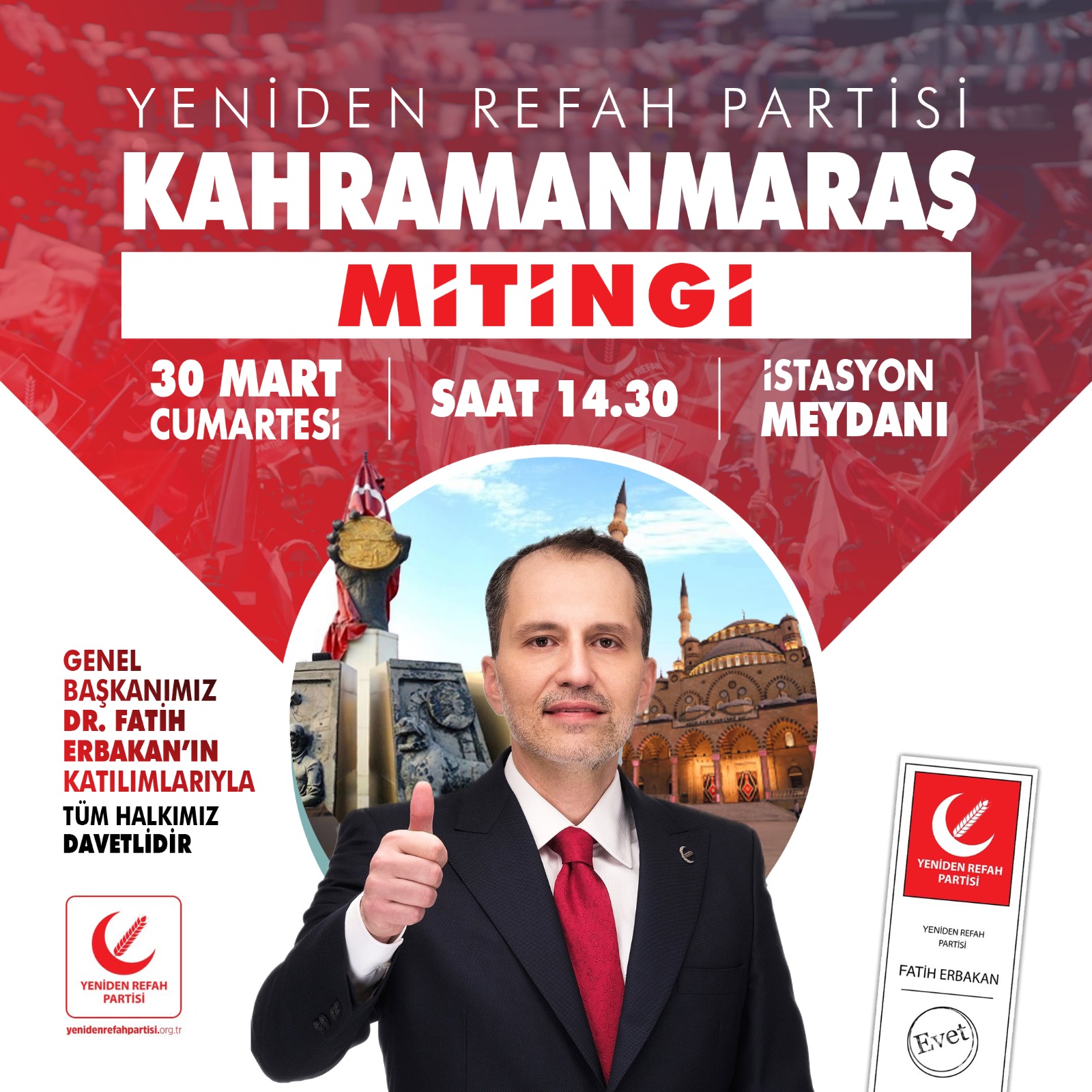 Erbakan Büyük Kahramanmaraş Mitingi İçin Geliyor