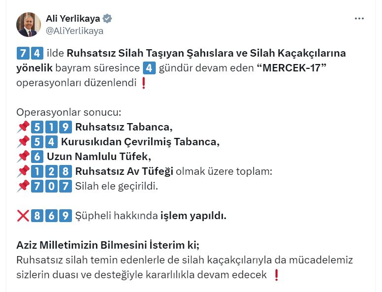 74 ilde mercek 17 operasyonu 707 silah ele gecirildi 869 supheliye islem 661cc7fa0a181