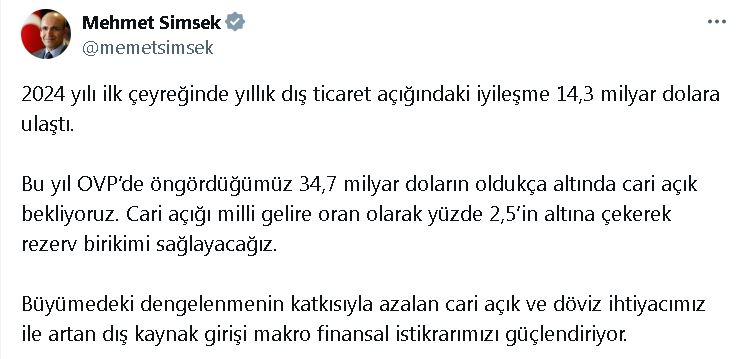 bakan simsek bu yil 347 milyar dolarin altinda cari acik bekliyoruzfotograf 660fa3a83028e