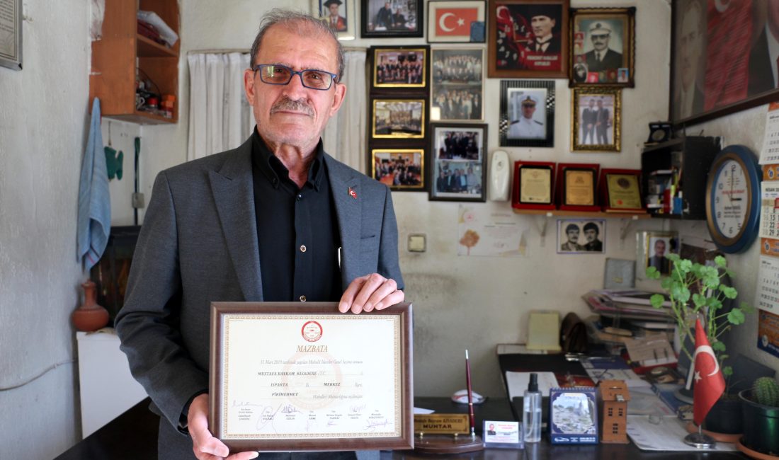 Ali ÇEVİKBAŞ/ ISPARTA, – ISPARTA merkez Pirimehmet Mahallesi’nin muhtarı Mustafa