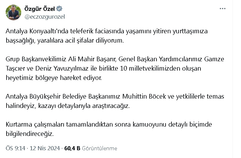 Kadircan GÜLER/ANKARA, – CUMHURİYET Halk Partisi Genel Başkanı Özgür Özel,