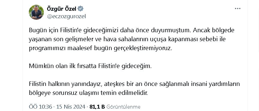 ozgur ozel mumkun olan ilk firsatta filistine gidecegim 661ce2e198921