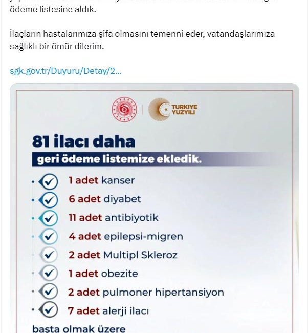 Çalışma ve Sosyal Güvenlik Bakanı Vedat Işıkhan, geri ödeme listesine