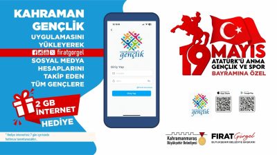 Kahramanmaraş Büyükşehir Belediyesi’nden Gençlere 19 Mayıs Hediyesi: İnternet Paketi!