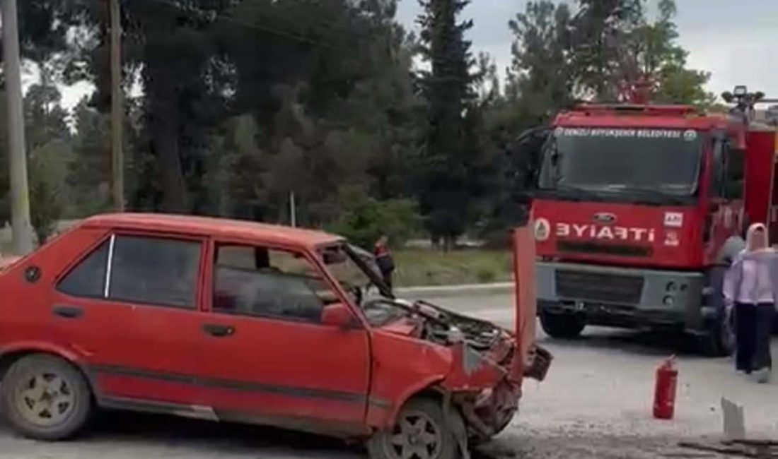 Denizli’nin Acıpayam ilçesinde meydana gelen trafik kazasında, cip ile otomobilin