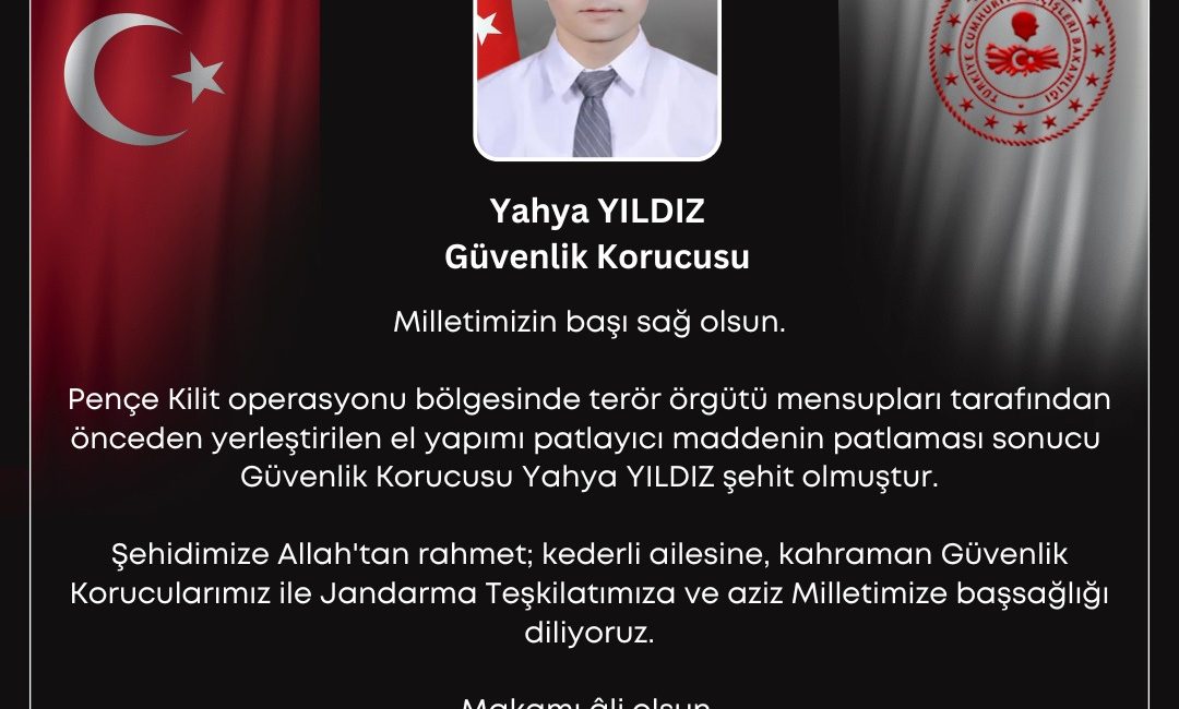 İçişleri Bakanlığı, Pençe Kilit Operasyonu bölgesinde terör örgütü üyeleri tarafından