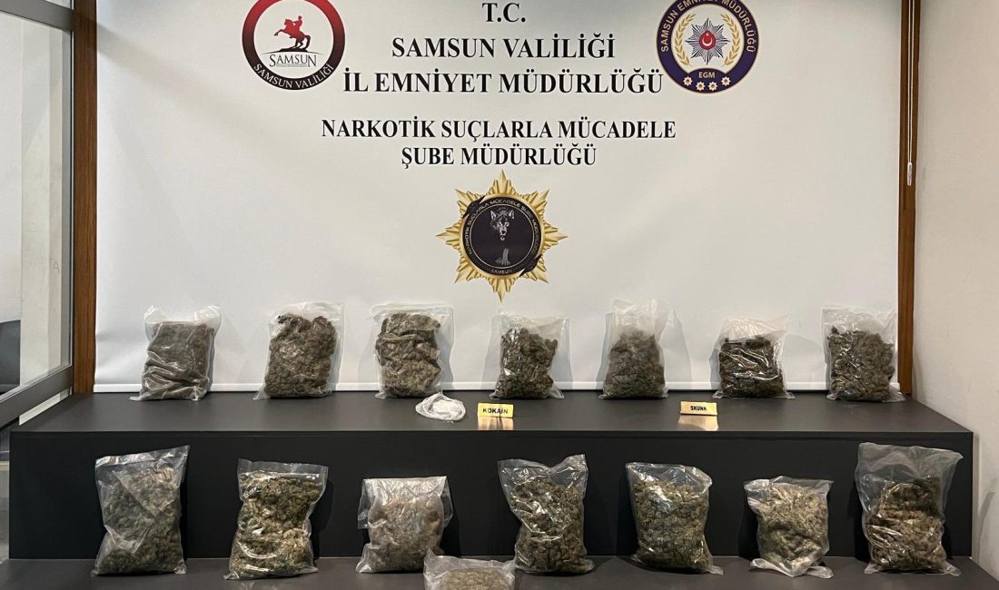 Samsun’da polisin gerçekleştirdiği operasyon sonucunda uyuşturucu ticareti yaptıkları iddia edilen