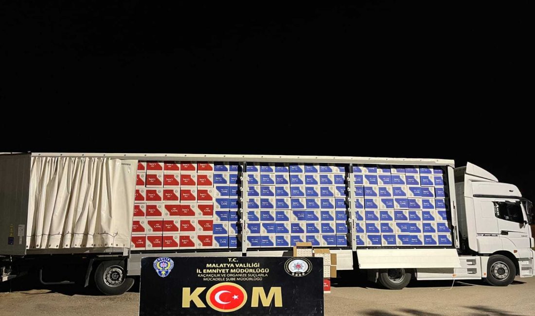 Malatya’da polis ekipleri tarafından durdurulan bir TIR’da 5 milyon 410