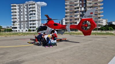 Diyarbakır’da Ambulans Helikopterle Hastaneye Sevk Edilen Yaralı Tedavi Altında
