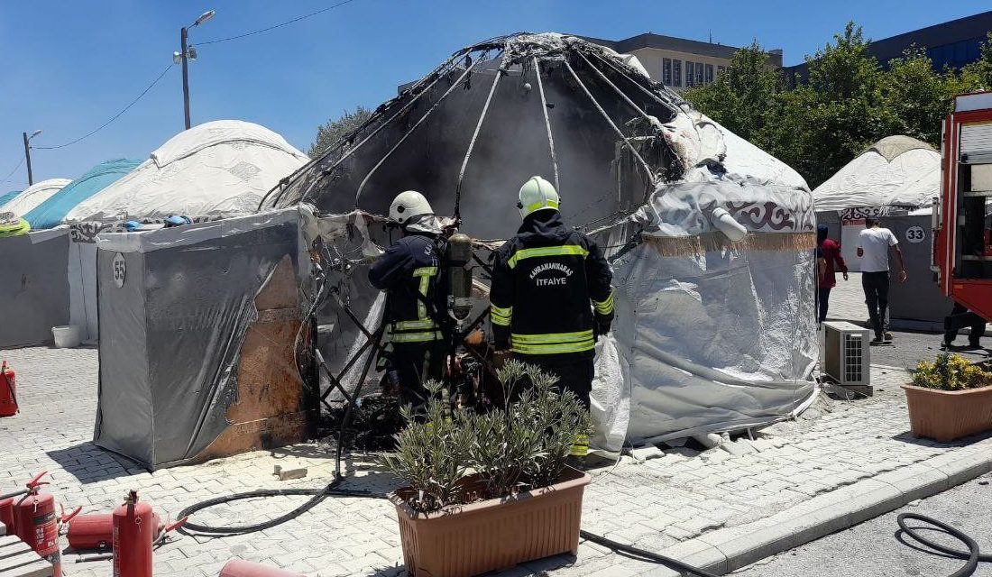 Kahramanmaraş’ta deprem çadırında çıkan