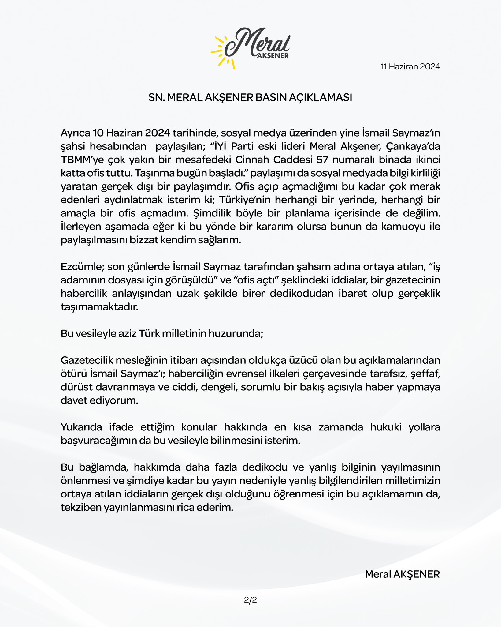 Meral Akşener, Ofis Açmadı: İddialar Asılsız. Meral Akşener, Ofis Açmadı: İddialar Asılsız.