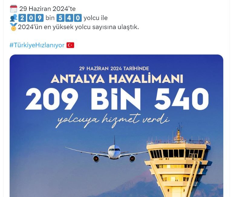 Antalya Havalimanı, bu yılın