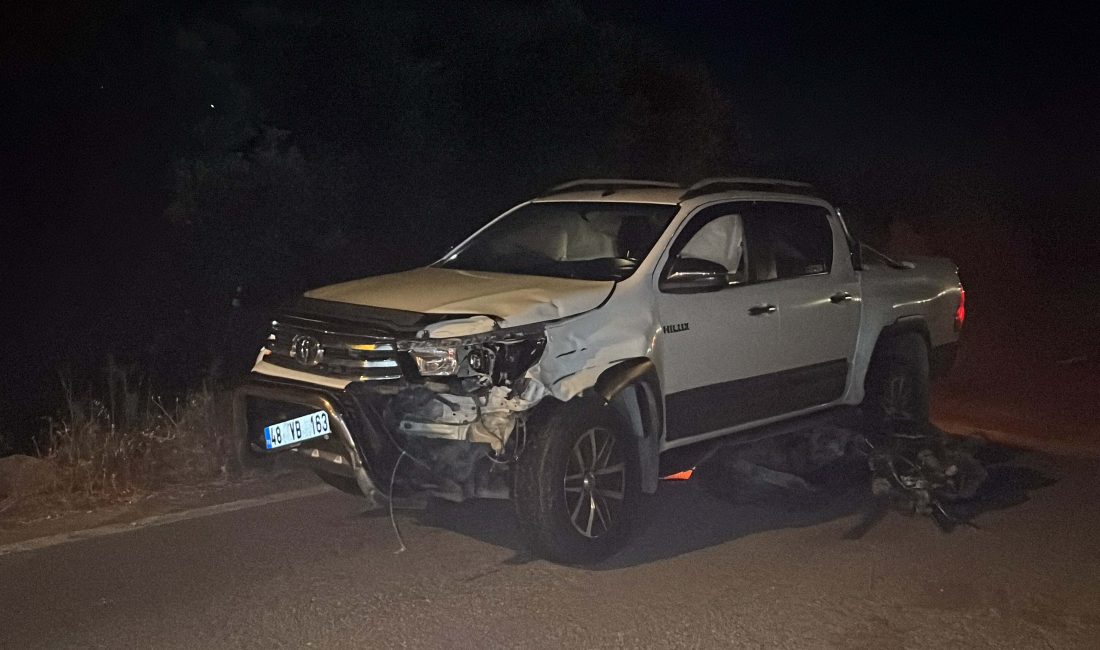 Bodrum ilçesinde meydana gelen trafik kazasında şerit ihlali yapan kamyonetin