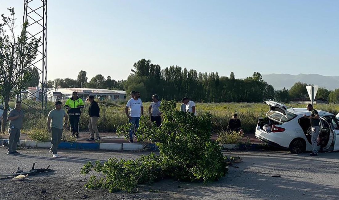Erzurum’da meydana gelen trafik kazasında otomobil ile kamyonet çarpıştı, 12