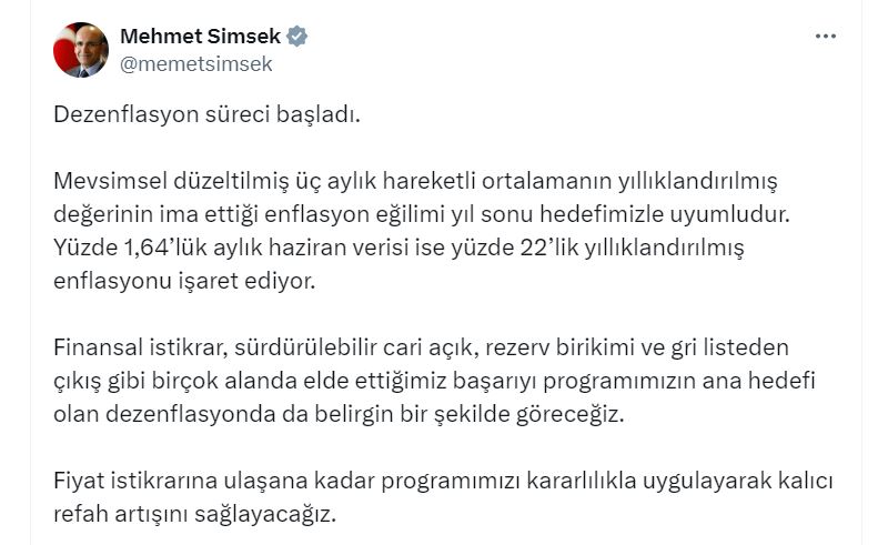 Maliye Bakanı Mehmet Şimşek,