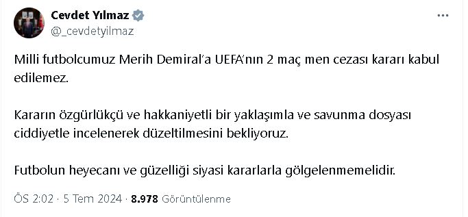 Cumhurbaşkanı Yardımcısı Cevdet Yılmaz, Avrupa Futbol Federasyonları Birliği’nin (UEFA) A