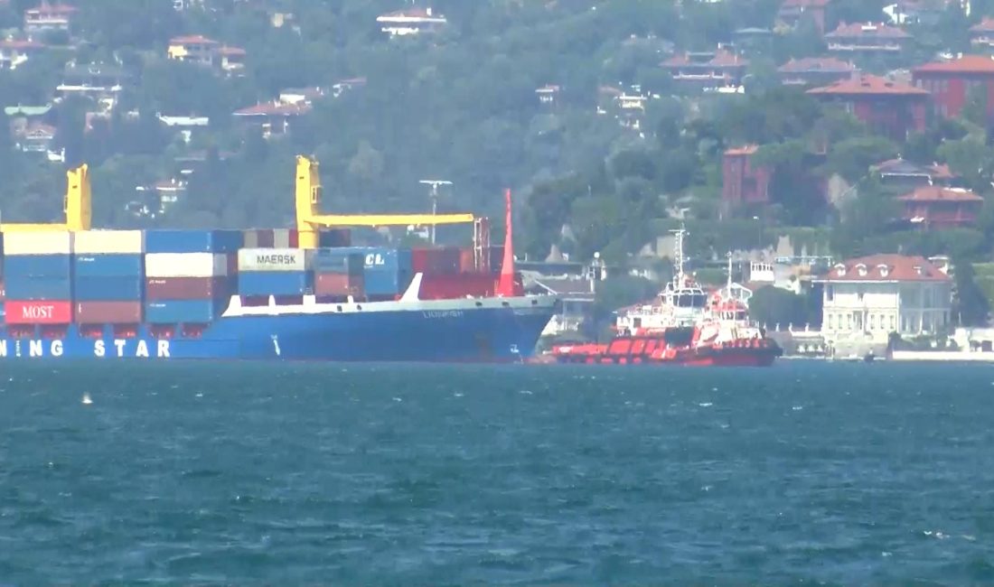 İstanbul Boğazı’nda gemi trafiği, ‘Lıonfısh’ isimli gemide meydana gelen makine