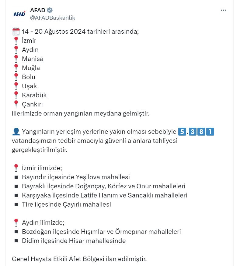 İzmir ve Aydın'daki yangında zarar görenlere nakdi yardım yapılacak 1 İzmir ve Aydın'daki yangında zarar görenlere nakdi yardım yapılacak