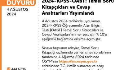 ÖSYM, 2024 KPSS Öğretmenlik Alan Bilgisi Testi (ÖABT) Temel Soru