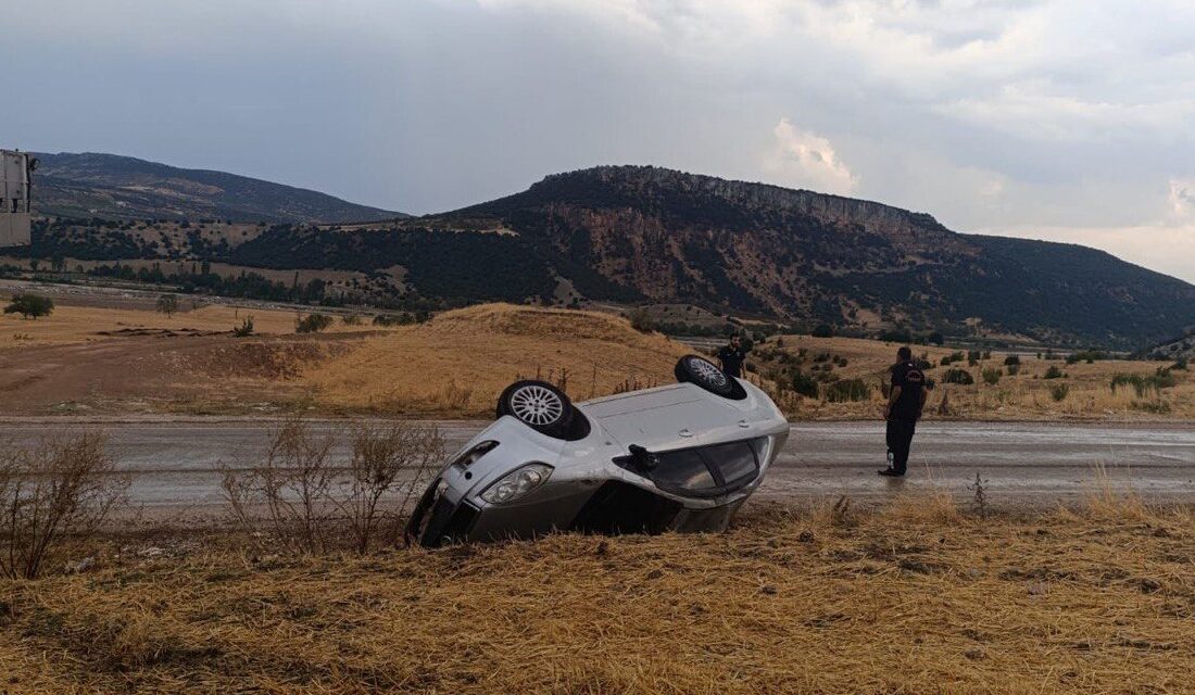 Kahramanmaraş’ta sürücüsünün  kontrolünü kaybettiği otomobil takla atması sonucu 1