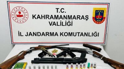 Kahramanmaraş’ın Elbistan ilçesinde havaya rastgele ateş açan 4 kişi jandarma