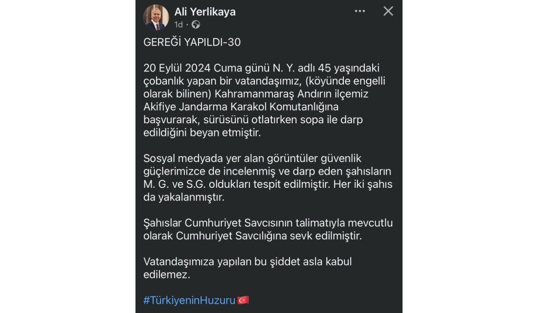 İçişleri Bakanı Ali Yerlikaya,