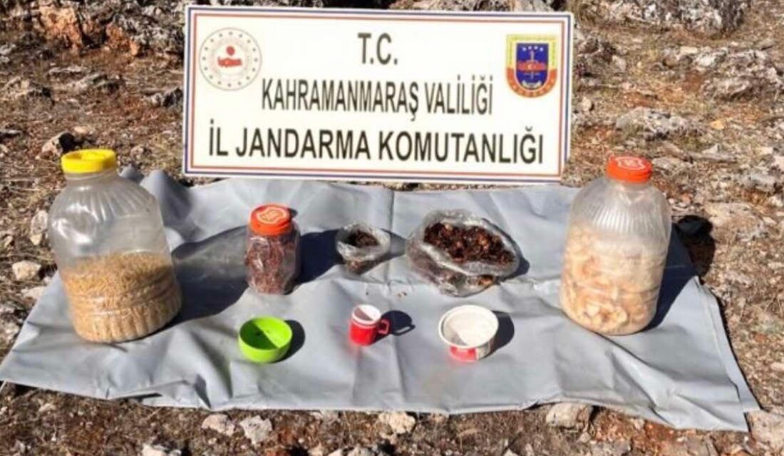 Kahramanmaraş’ta jandarma ekipleri tarafından terörle mücadele operasyonları kapsamında PKK’lılara ait