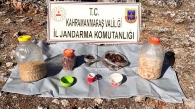 Kahramanmaraş’ta jandarma ekipleri tarafından terörle mücadele operasyonları kapsamında PKK’lılara ait