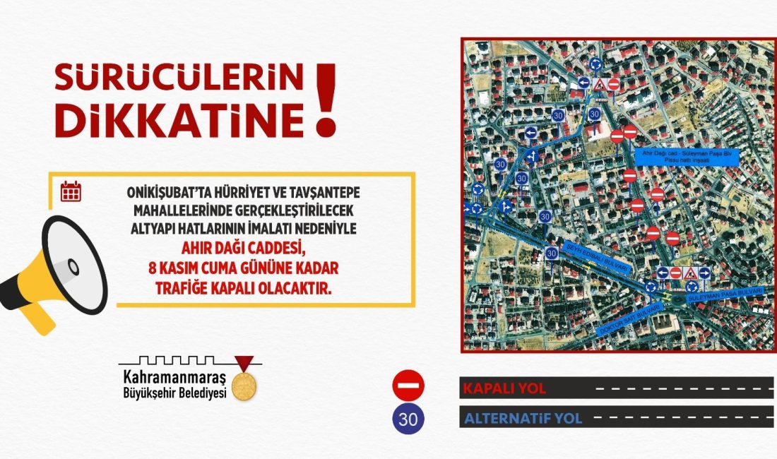 Büyükşehir Belediyesi, Onikişubat’ta Hürriyet ve Tavşantepe mahallelerinde gerçekleştirilecek altyapı hatlarının