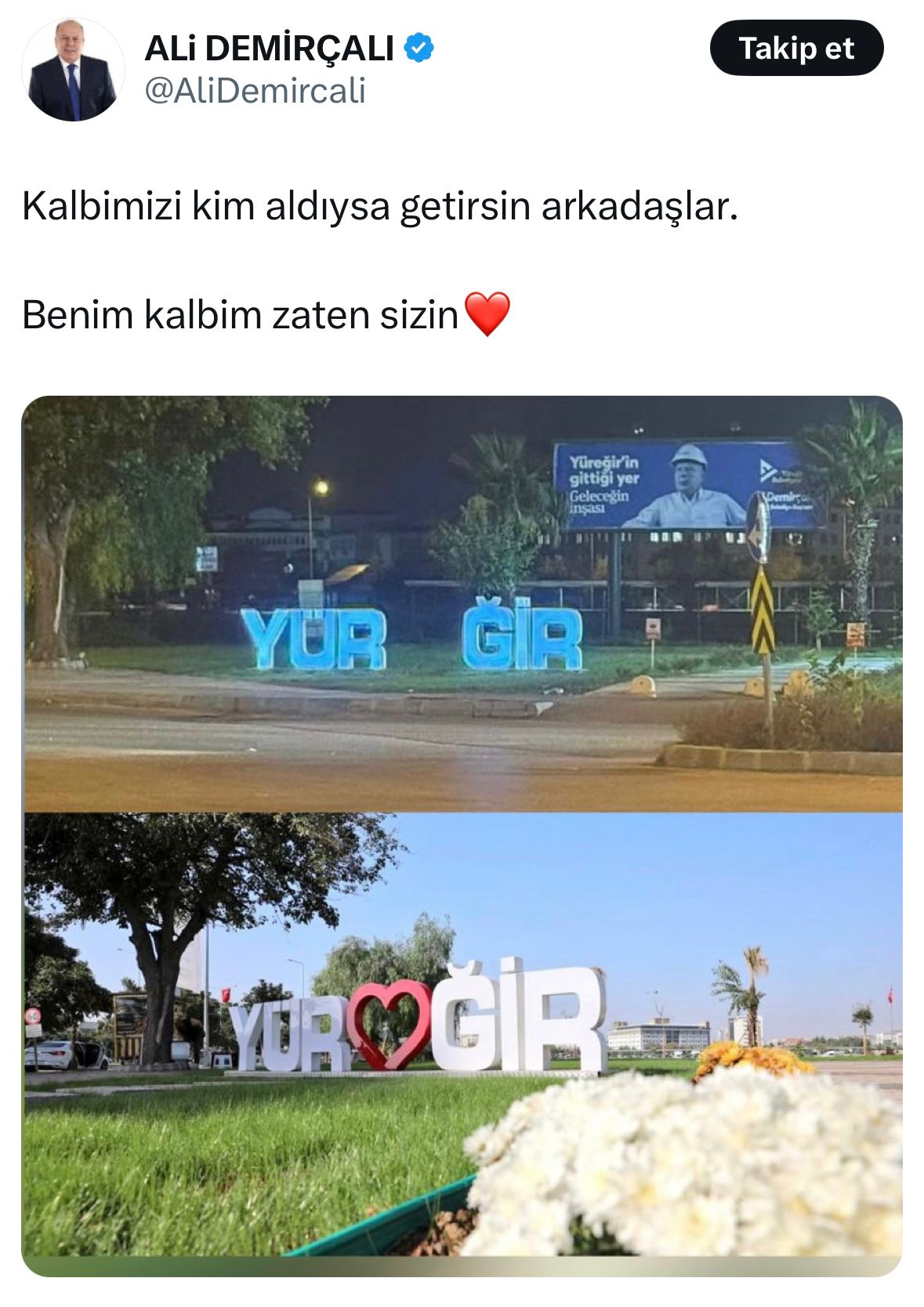 Adana'da belediyenin parka yerleştirdiği logodaki kalp çalındı