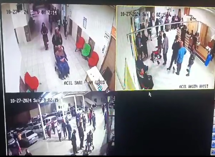 Adana'da, hastanede deprem sırasındaki panik kamerada