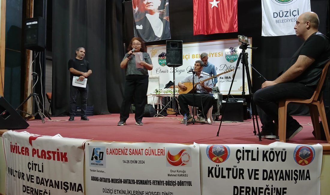 Osmaniye’nin Düziçi ilçesinde düzenlenen “6. Akdeniz Sanat Günleri” gece geç