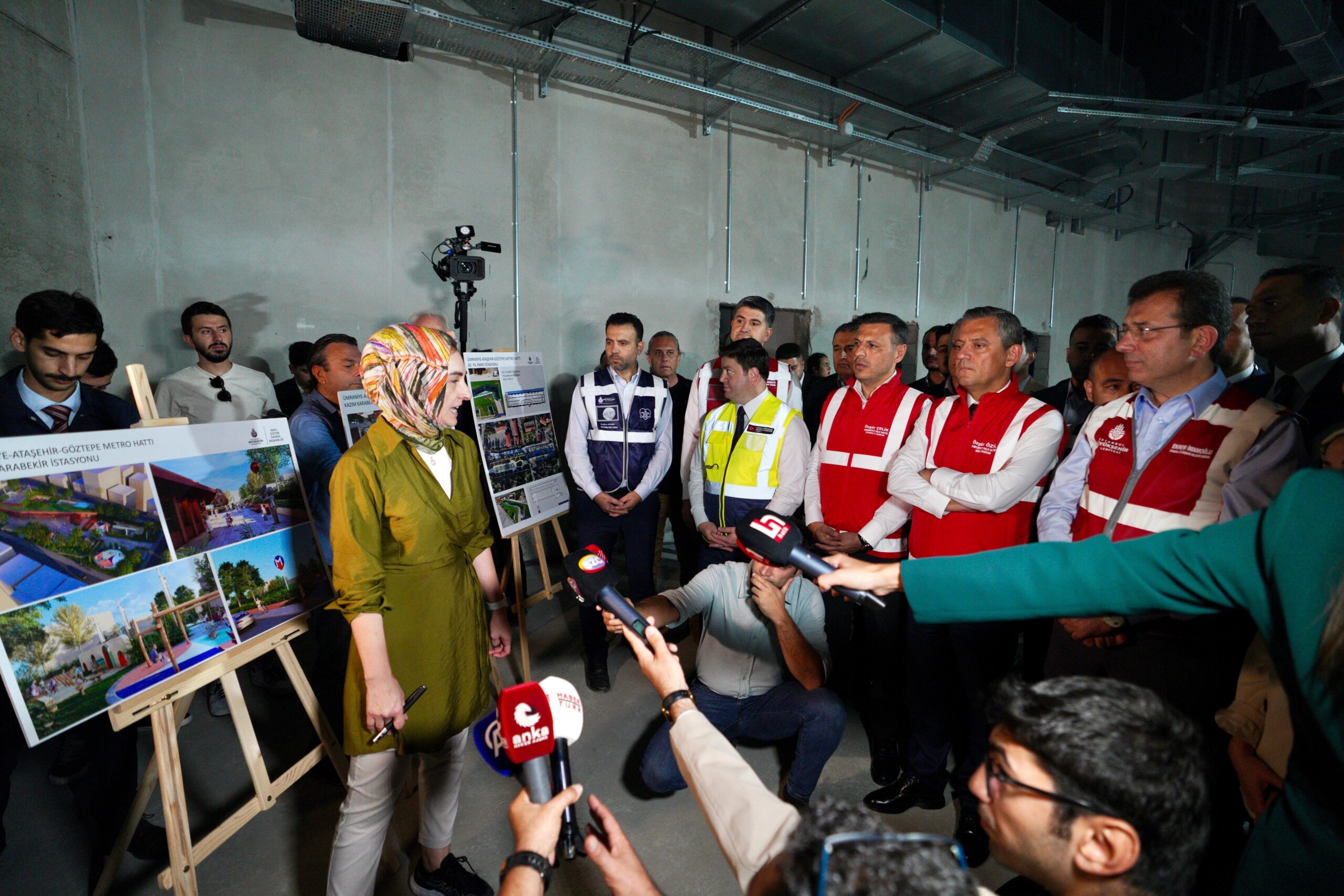 İstanbul Özel ve İmamoğlu Ümraniye Ataşehir Göztepe metrosu şantiyesini ziyaret etti