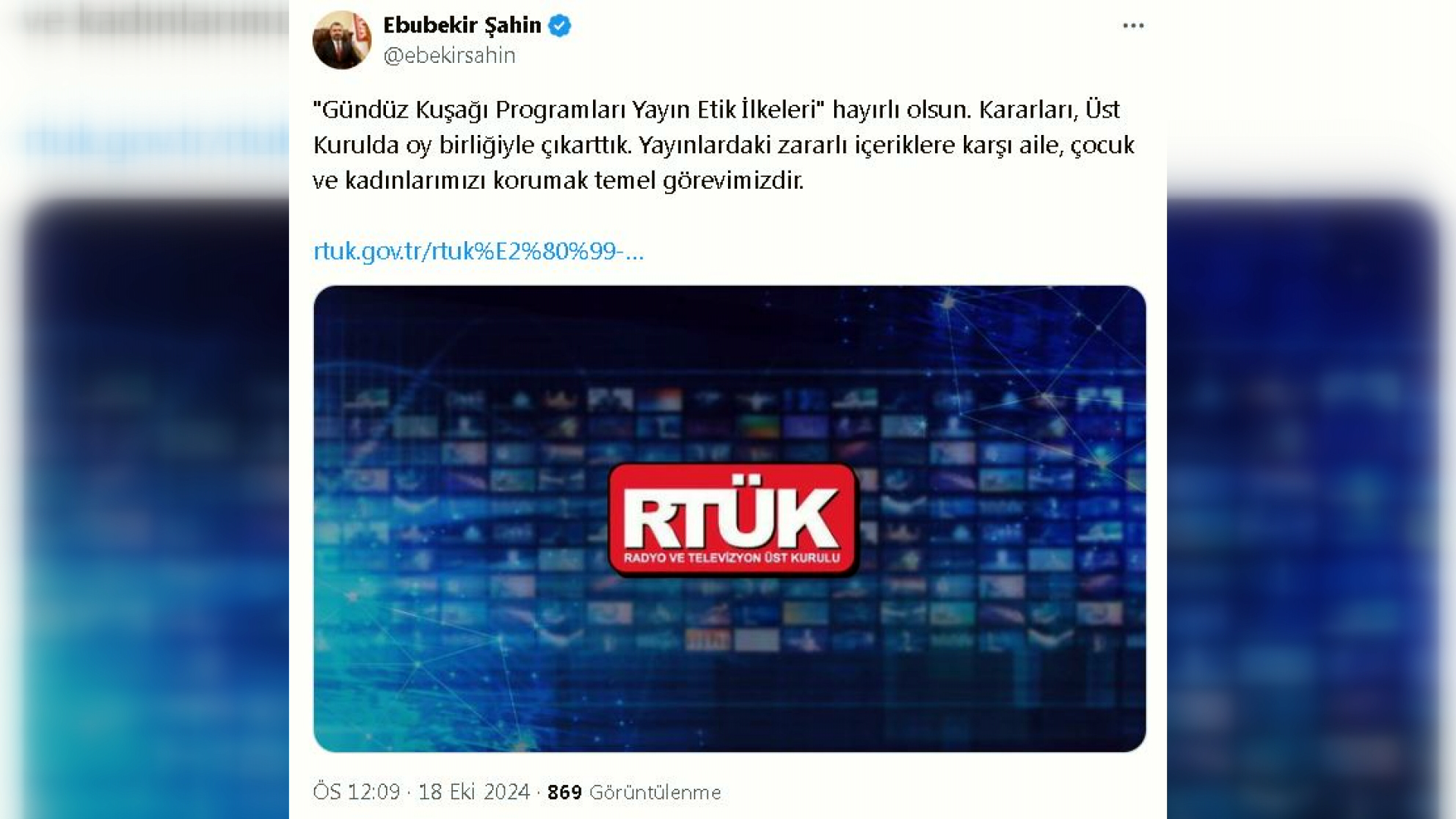 RTÜK'ten gündüz kuşağı programlarına 'etik ilke kararları' sınırlaması