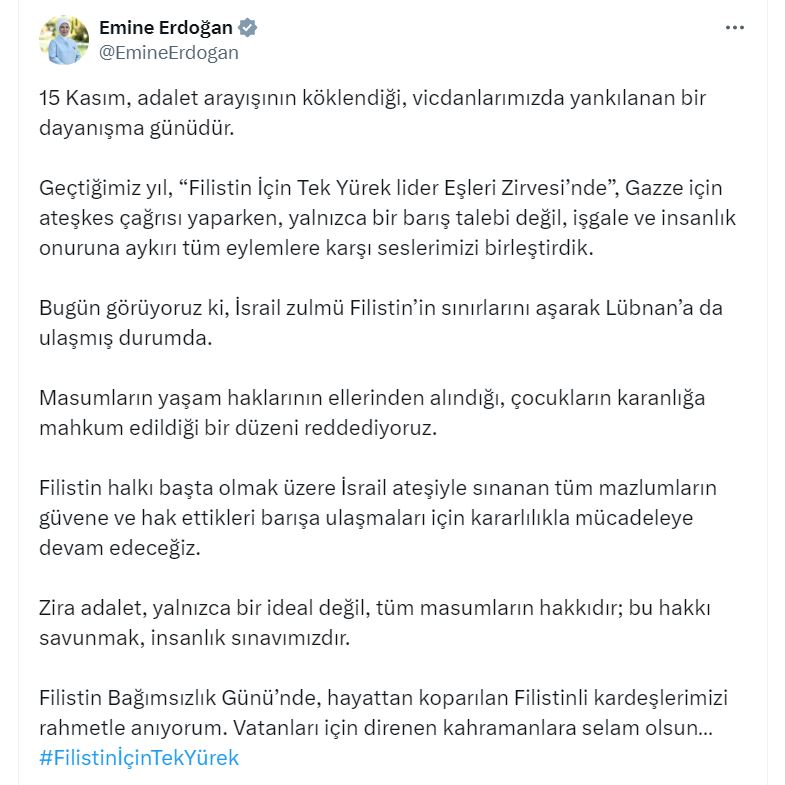 Emine Erdoğan: Çocukların karanlığa mahkum edildiği bir düzeni reddediyoruz