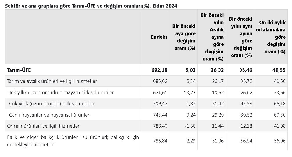 TÜİK: Tarım ürünleri üretici fiyatları arttı