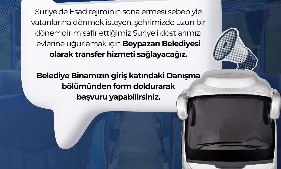 Muammer DAŞDELEN/BEYPAZARI (ANKARA)- ANKARA’da Beypazarı Belediyesi, ülkelerine dönmek isteyen Suriyeliler